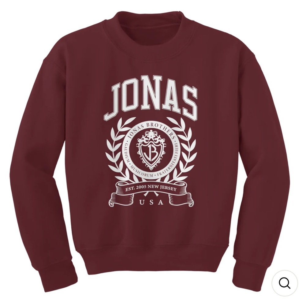 Jonas brothers fraternity crew neck